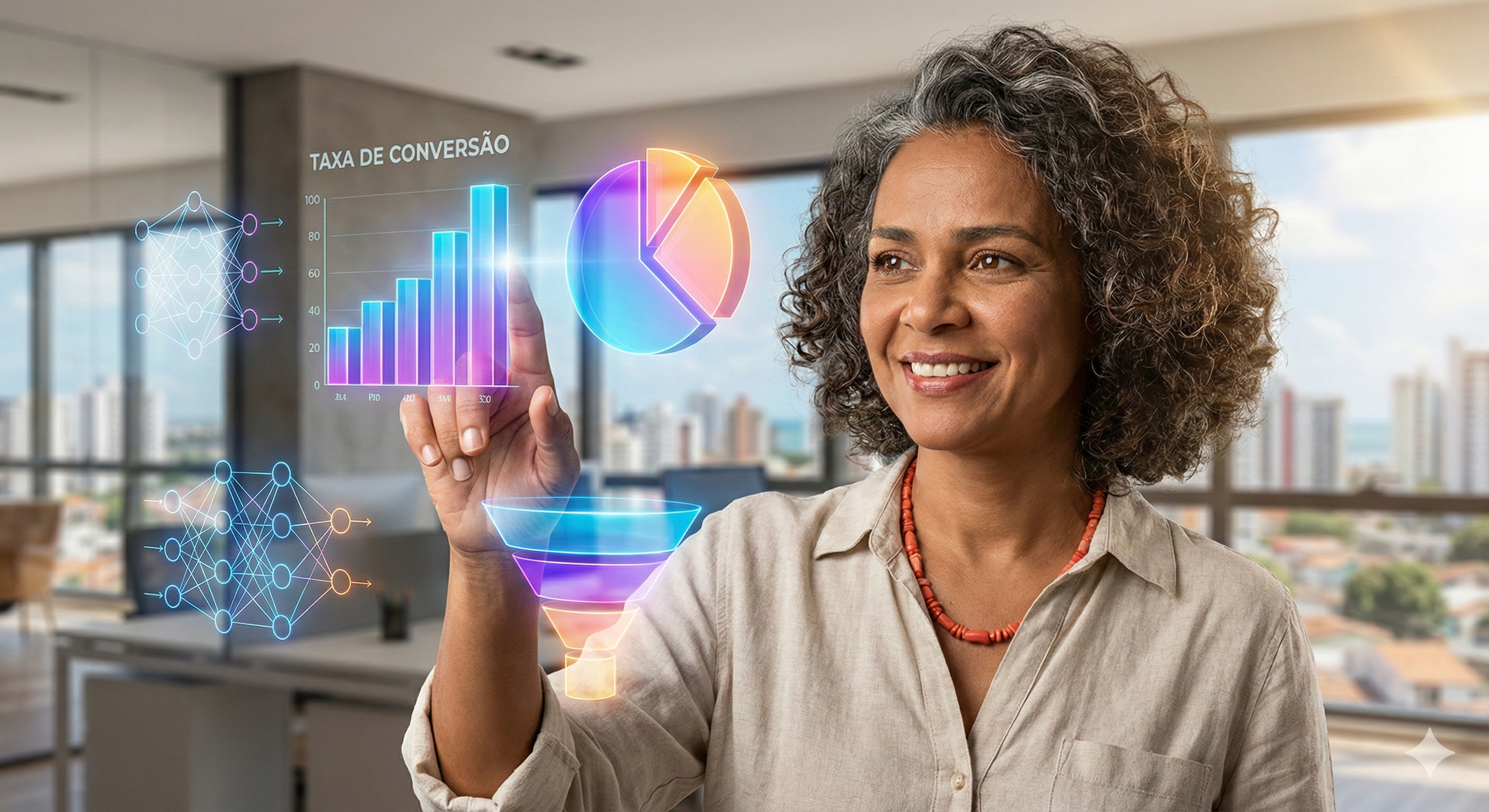 Dashboard com gráfico de conversão